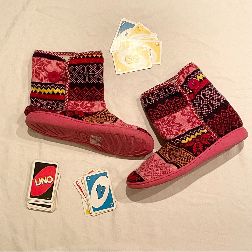 Womens fair isle slipper boots